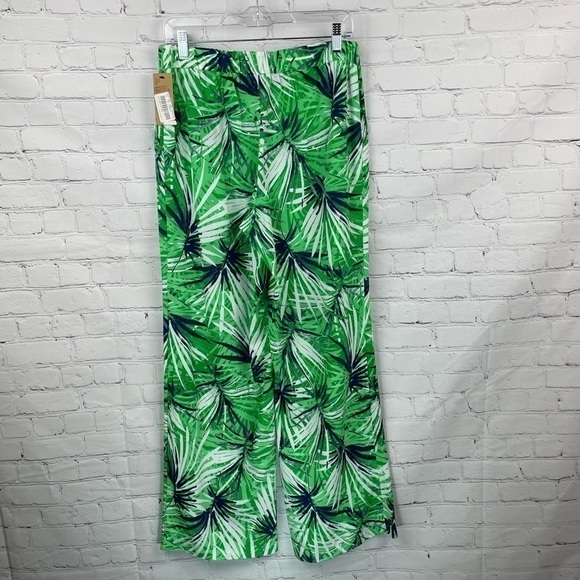 CREMIEUX INA Pants Tropical Leaf Medium Pull On Elastic Waist - Picture 2 of 11